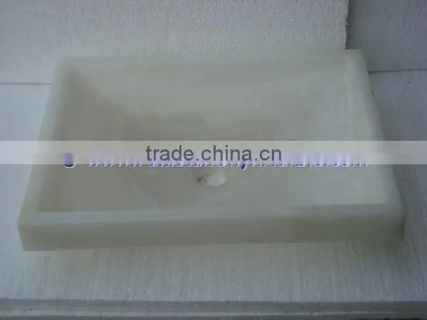 High Quality NATURAL STONE PURE WHITE ONYX SINKS BASINS COLLECTION