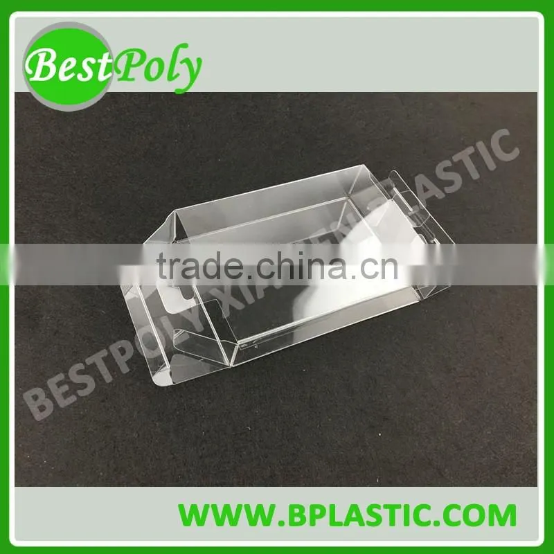 2016 hot sell customized clear PVC PET plastic folding box for retail packaging