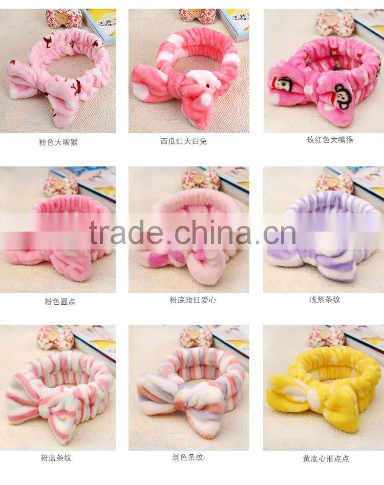 N183 new products headband cute bowknot headband in coral velvet