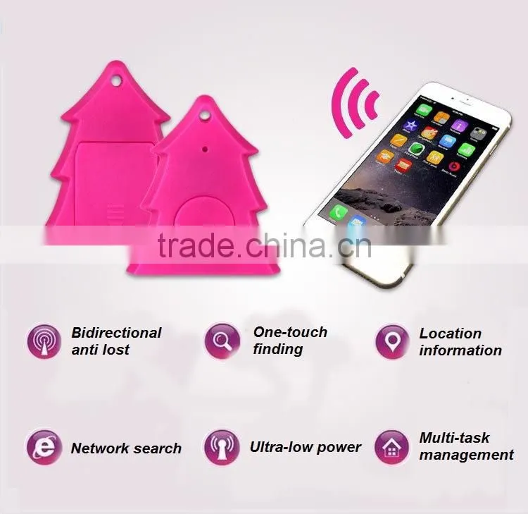 2016 new rgknse Christmas tree Gift Triangle Bluetooth Key Finder, Advertising Anti lost Alarm for Pets Kids Wallets IOS and And