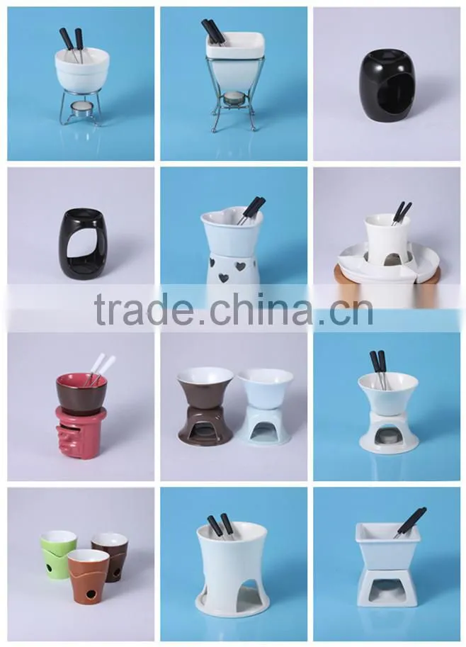 chaozhou fondue set ,mini fondue set,porcelain food warmer, ceramic cheese warmer