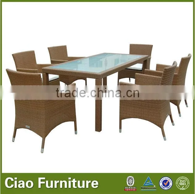 outdoor restaurant table and chair furniture rattan table set