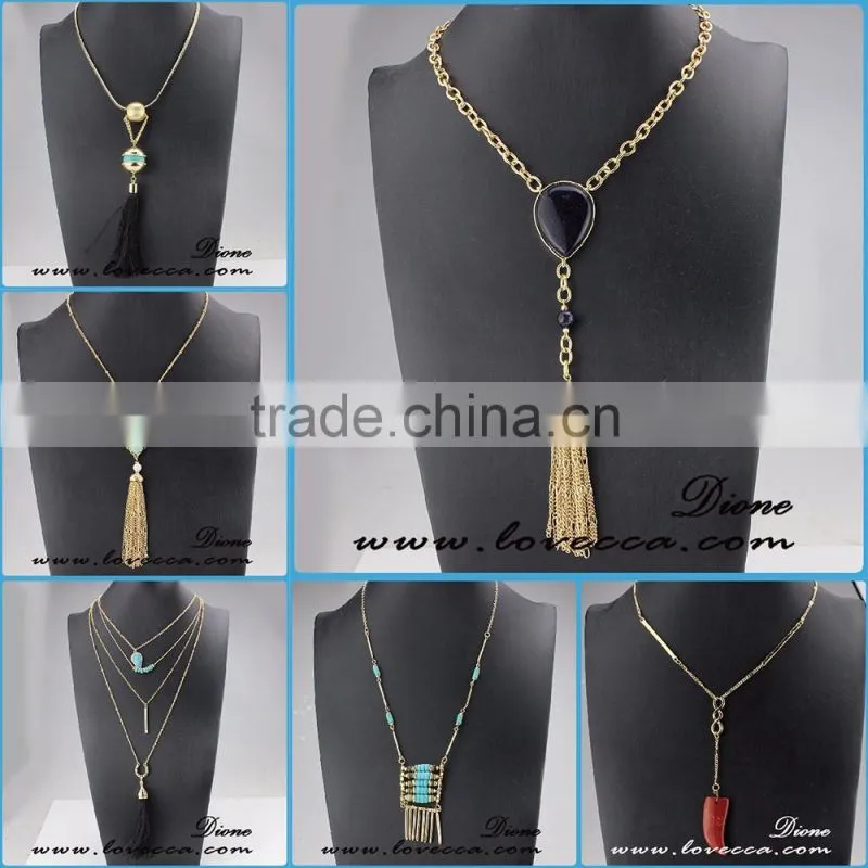 Wholesale Jewelry Gemstone Natural Stone Crystal Quartz Pendant Turquoise Necklace