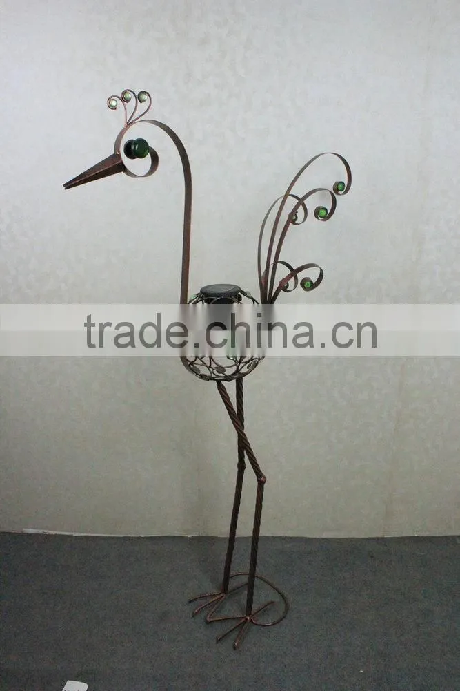 Garden decor metal animal peacock