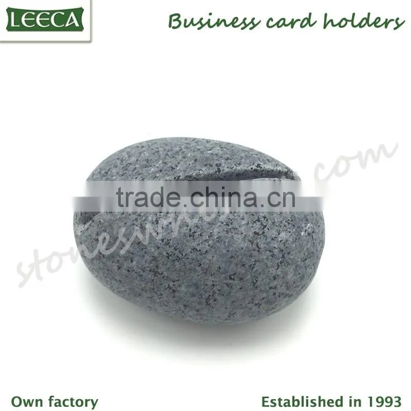 Business card holder round shape natural stone rock for gift for business man