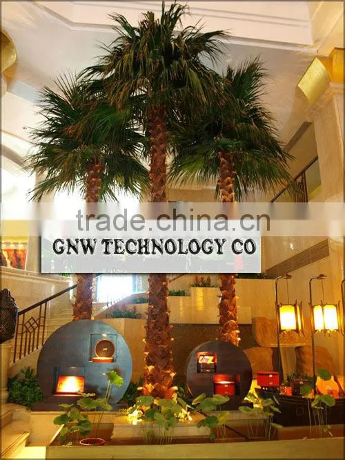 Decorative metal artificial palm trees potted 14ft High for Restaurant decoration indoor use