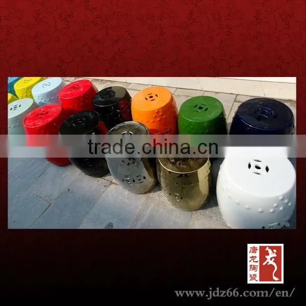 Modern design good quality glazed chinese black ceramic indian stool for garden decor