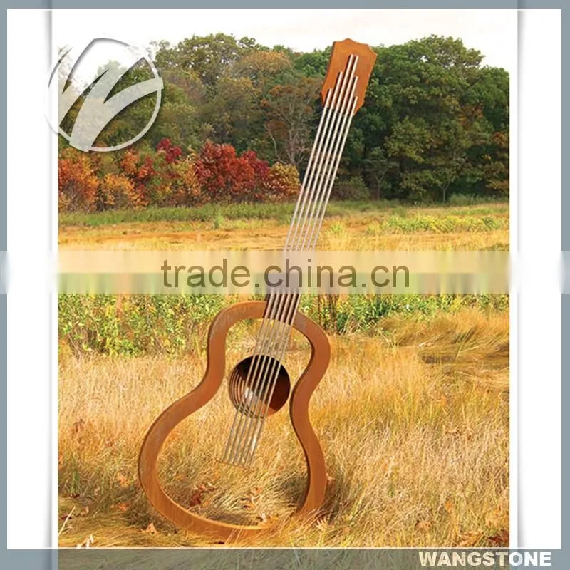 Modern Abstract Metal Corten Sculpture for Square Decor