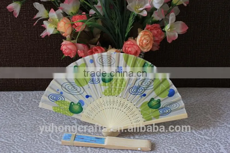 Decorating folding bamboo fan for promotion