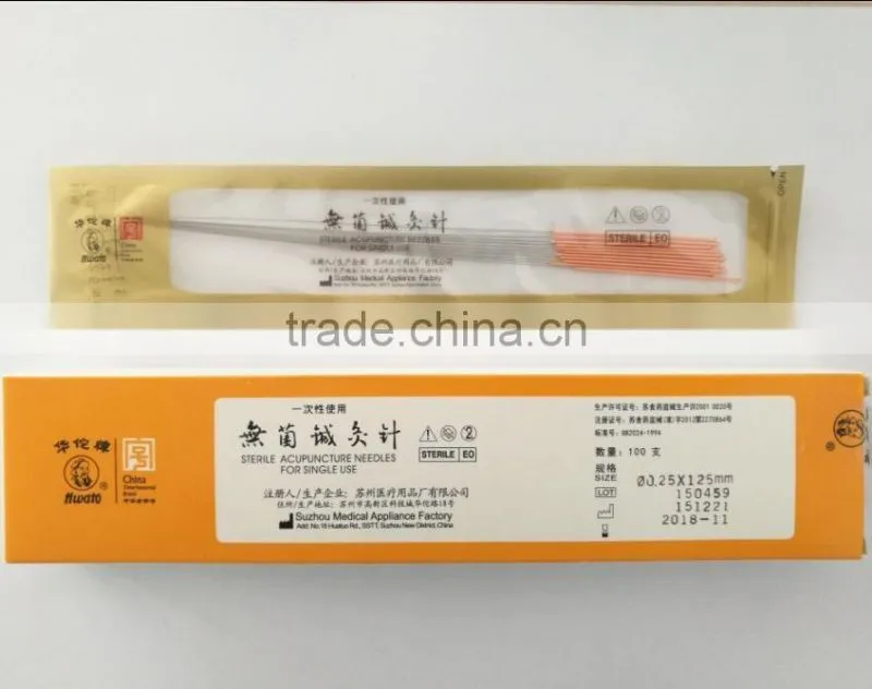 hwato brand copper acupuncture needle sterile acupuncture needle with loop factory price length 100mm 125mm