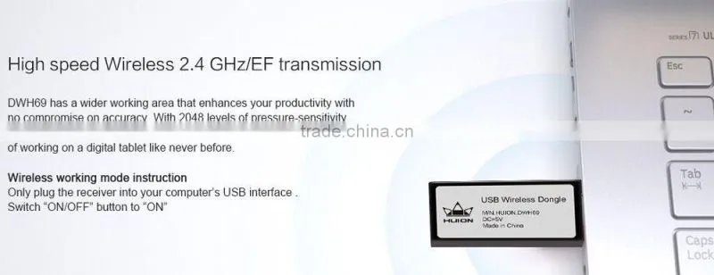 2015 HOT SALE! Huion DWH69 LCD Wireless Graphic Drawing Tablet Pen Display
