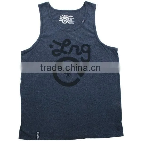 Organic cotton printed cheap custom sport mens tank tops