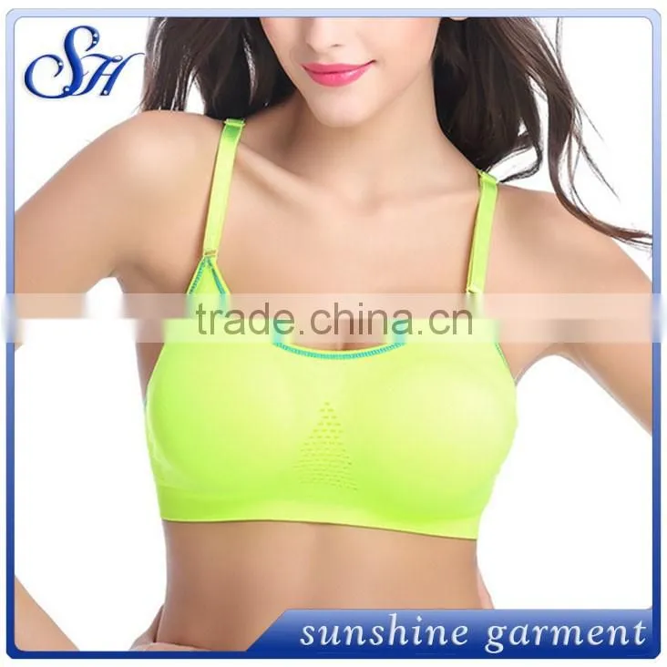 Customize breathable and quick dry gym fitness wear seamless bra sports bra for women