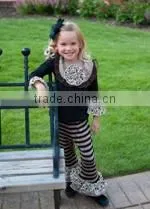 0257JXP baby boutique wholesale children pants sets lace rompers girls ruffle pants
