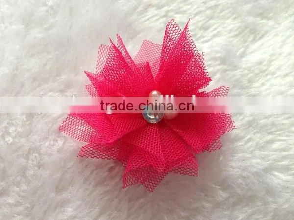 Wholesale Baby Girl Hair Accessory Chiffon flower Child Head Flower No Clip