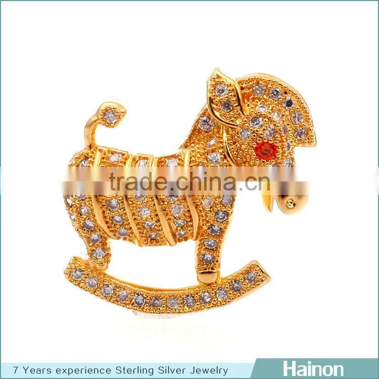 fashion horse shape sterling silver beads gold filled