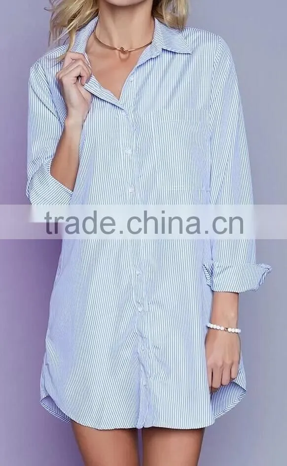 Runwaylover EY2328B 2017 lastest styles fashion design ladies long loose blouse