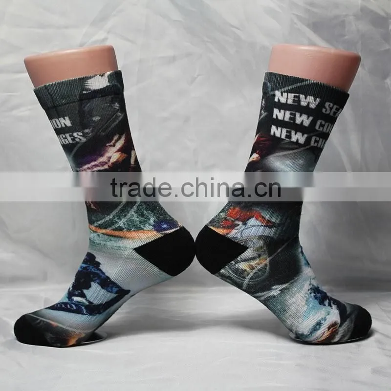 3d Digital printed custom design elite basketball crew socks terry socks factory