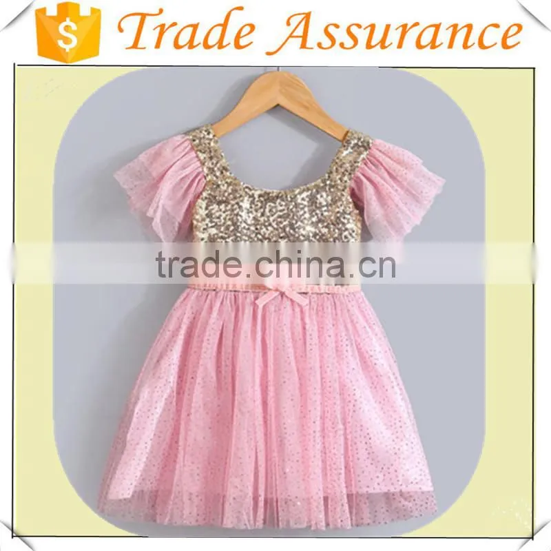 Hot sale design party dress Princess Sequins Toddler Tulle Lace Tutu Party wear western dress from china