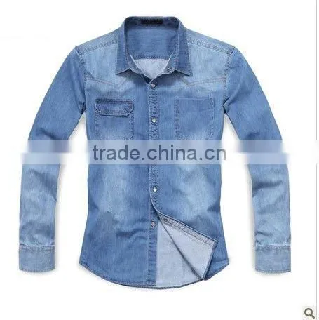 latest cotton cowboy/jeanet long sleeve casual shirts for men