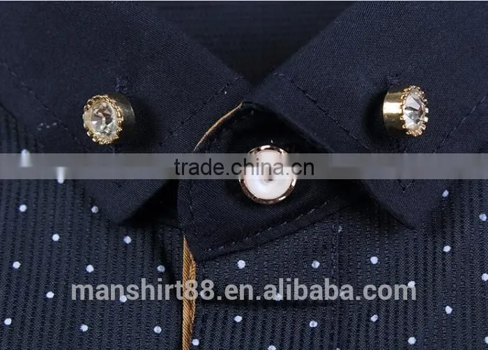 Decent fashion long sleeve contrast color custom slim fit shirt