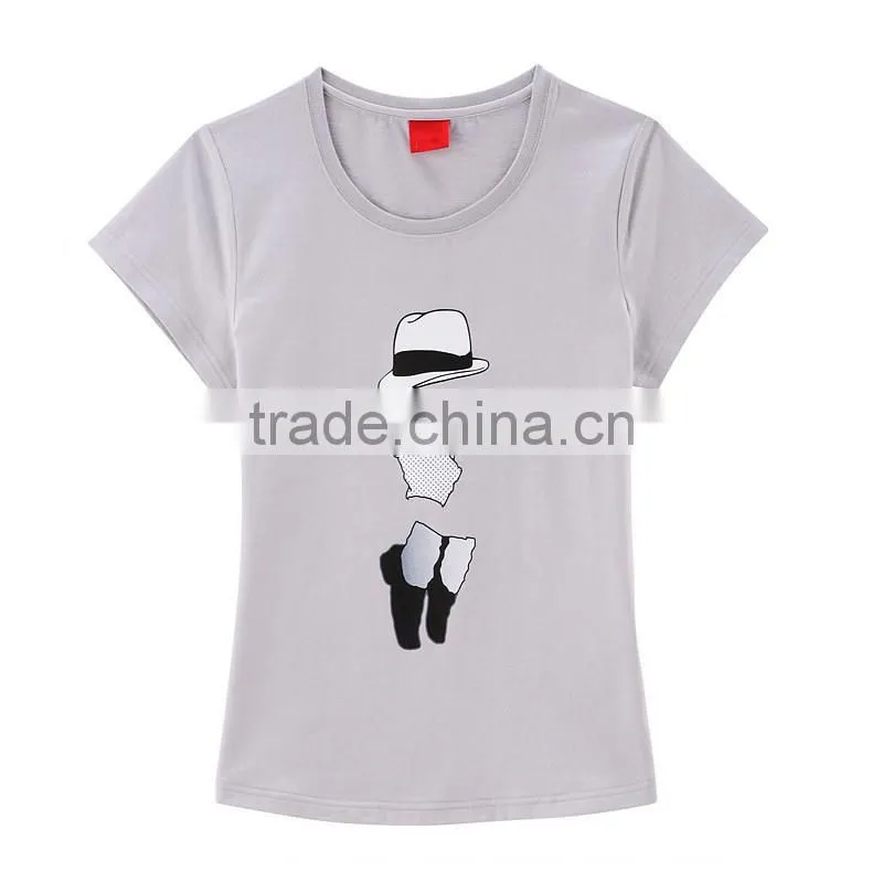 custom cotton grey t-shirt with print