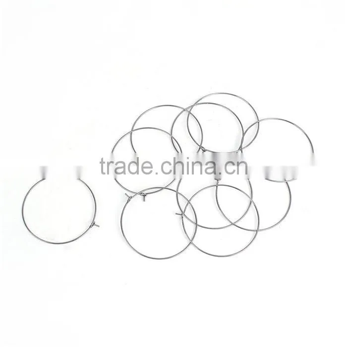 Custom Bar Accessories Round Silver Tone Stainless Steel Wine Glass Charms