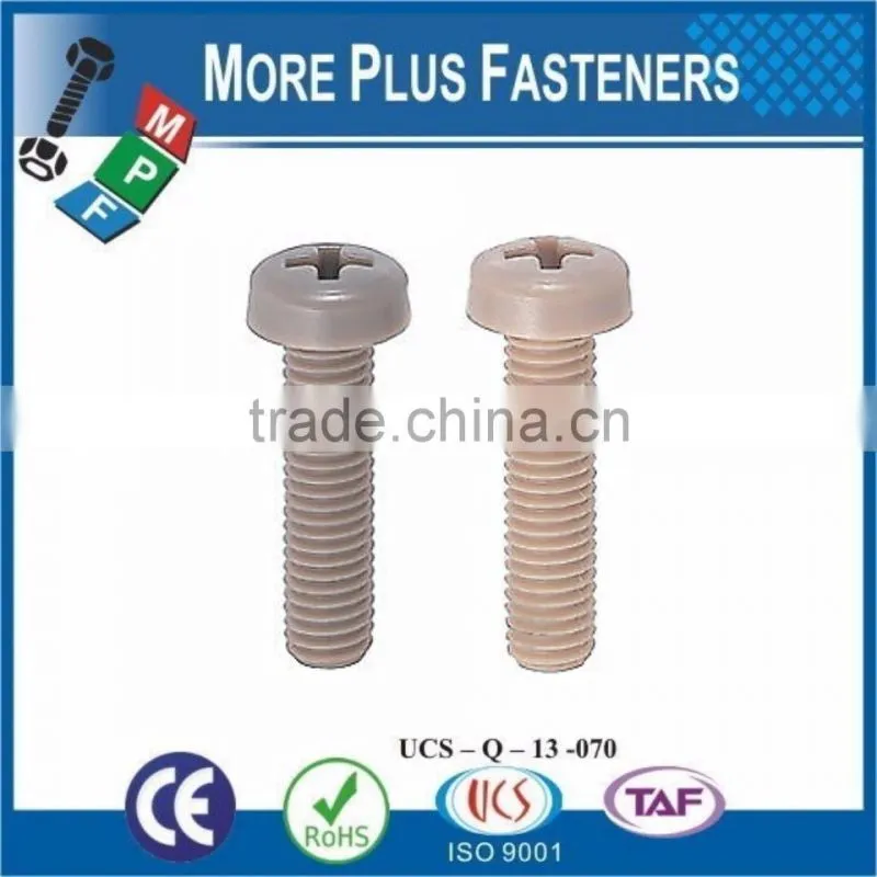 Made in Taiwan Hex Socket Plastic Cap Screw Cross Recess Pan Head Plastic Material Screw