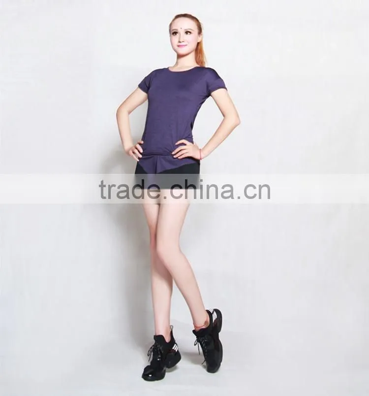 Girl's Moisture Wicking Solid Color Athletic Short Sleeve Tee Shirt
