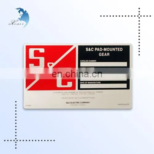 Promotional good quality metal label sticker