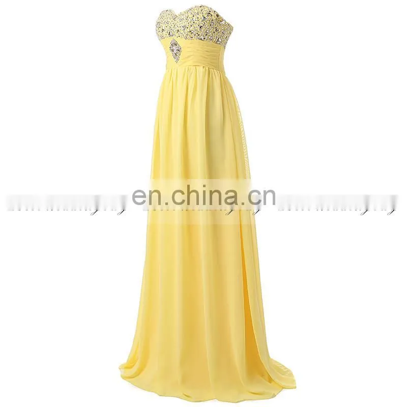 2016 Summer Newest Elegant Formal Sweetheart Sequins Pleats Chiffon Lace-up Prom Dresses