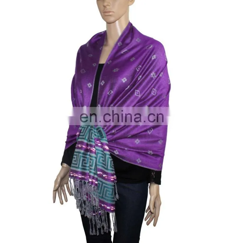 Factory directly pashmina shawl in tassel shawl for women