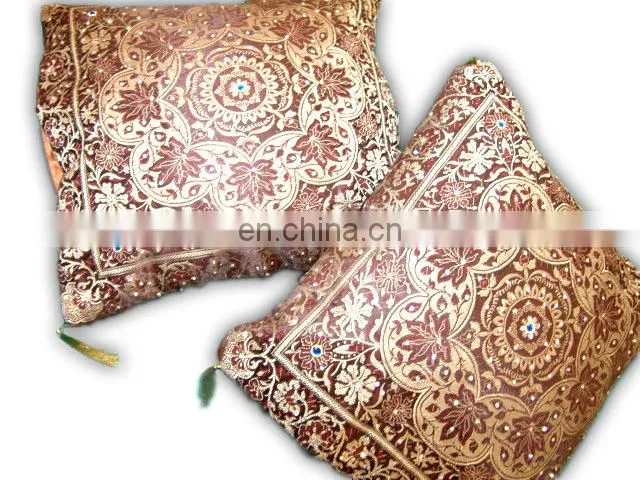 Indian Handmade Designer applique work cushion cover