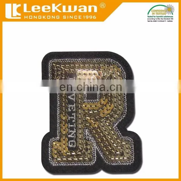 letter R patch sequin appliques patches