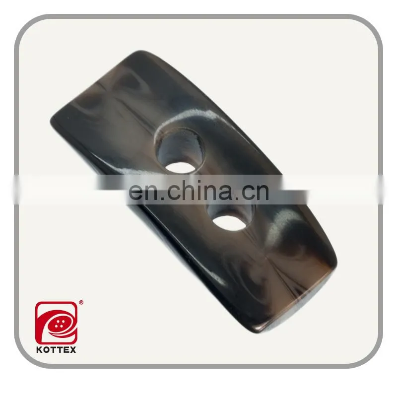 special shaped smooth surface resin imitation horn toggle buttons,2014 plastic toggle button,garment accessories