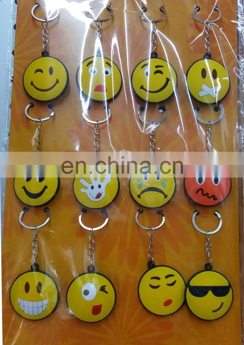 hot fashion emoji 24 styles of PVC emoji keychains