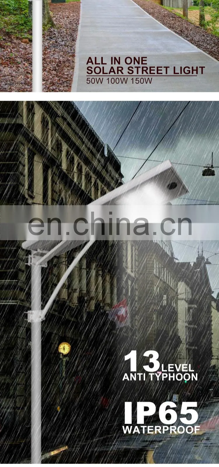 Faner factory integrated led solar street light led 60w watt zhongshan faner IP67 waterproof all in one solar street light