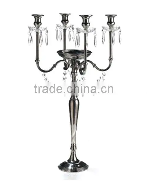 Crystal Balls 5 Lite Black Wedding Candelabra