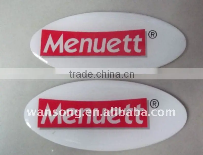 Promotional crystal domed 3d clear custom epoxy sticker with high quality
