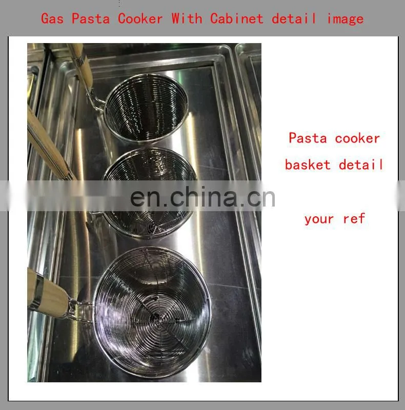 Stainless Steel Commercial Vertical 6 basket Gas Pasta Cooker With cabinet
