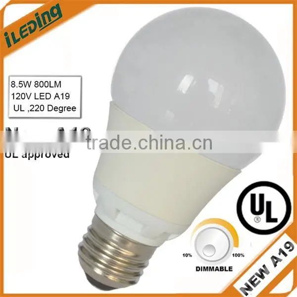 New A19 bulb dimmable 800lm with very competitive prices UL approved