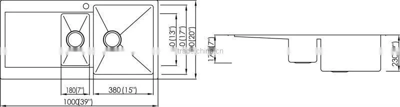 304 high quality stainless steel kitchen sink with handmade