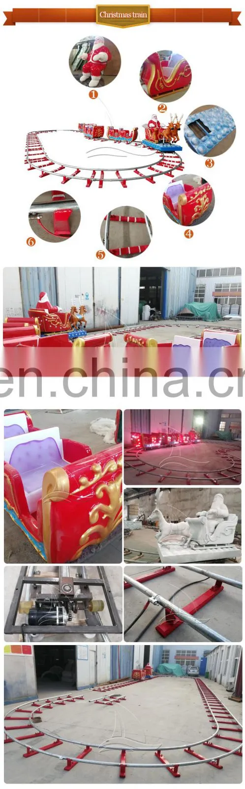 Amusement Park Rides Outdoor Electric Christmas Track Train Ride
