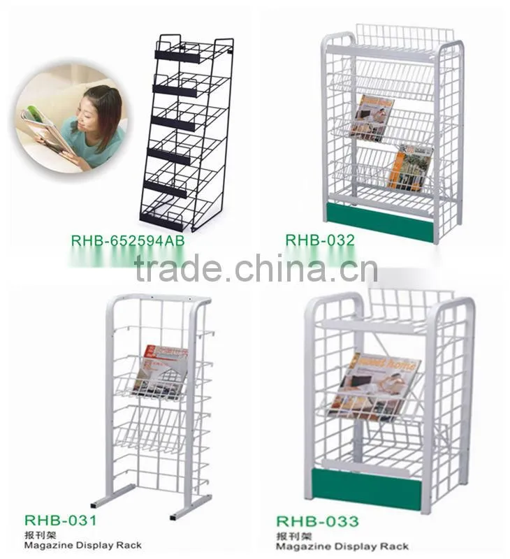 Rolling library newspaper rack