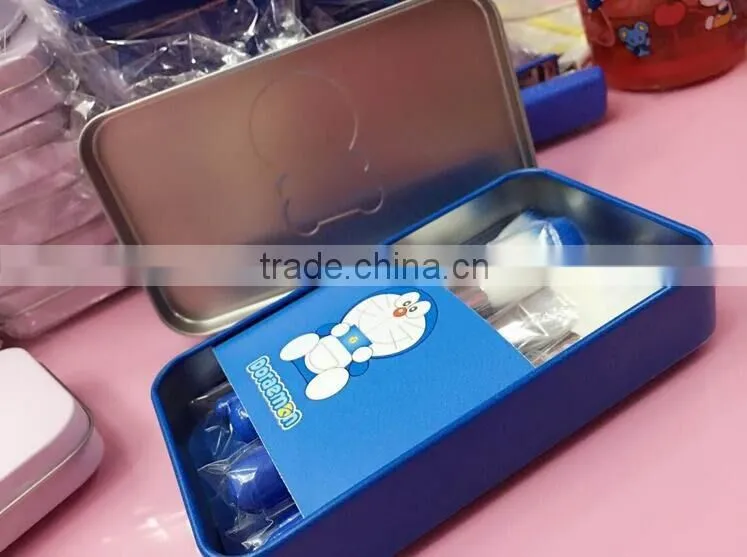 Comfortable doraemon cosmetic makeup brush with box