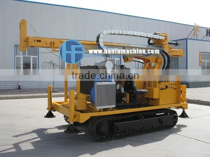 200m depth ! HFW200L Track Type Water Well Drilling Rig, DTH drilling rig