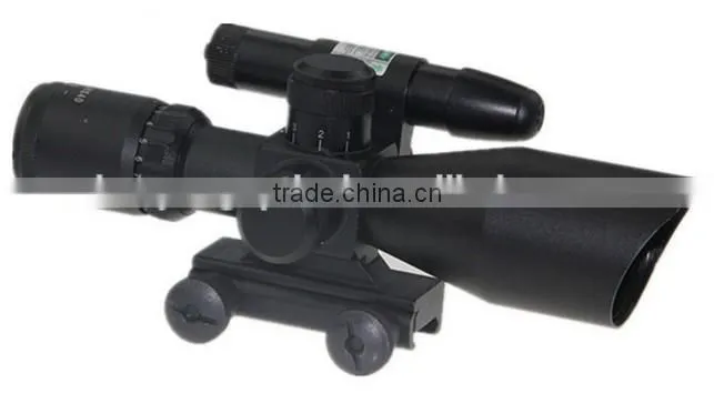 China Supplier 2.5-10x40 Dual Illuminated laser Riflescope Rifle scope Cut Sunshade/2.5-10x40mm Rifle scope with Red Laser