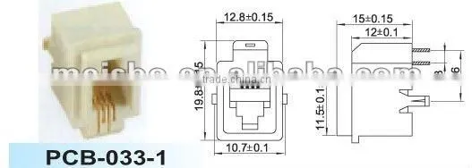 Universal 6 pin telephone connectors