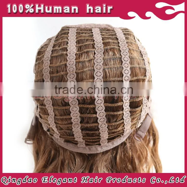 2015 Qingdao Elegant virgin hair brazilian hair lace front wig with side bang