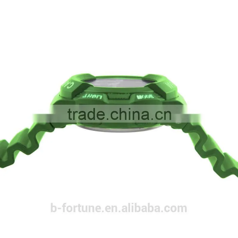 LP1344_GN Green color LCD Display Chrono Alarm Date/Day Tech digital Chinese electroni watch